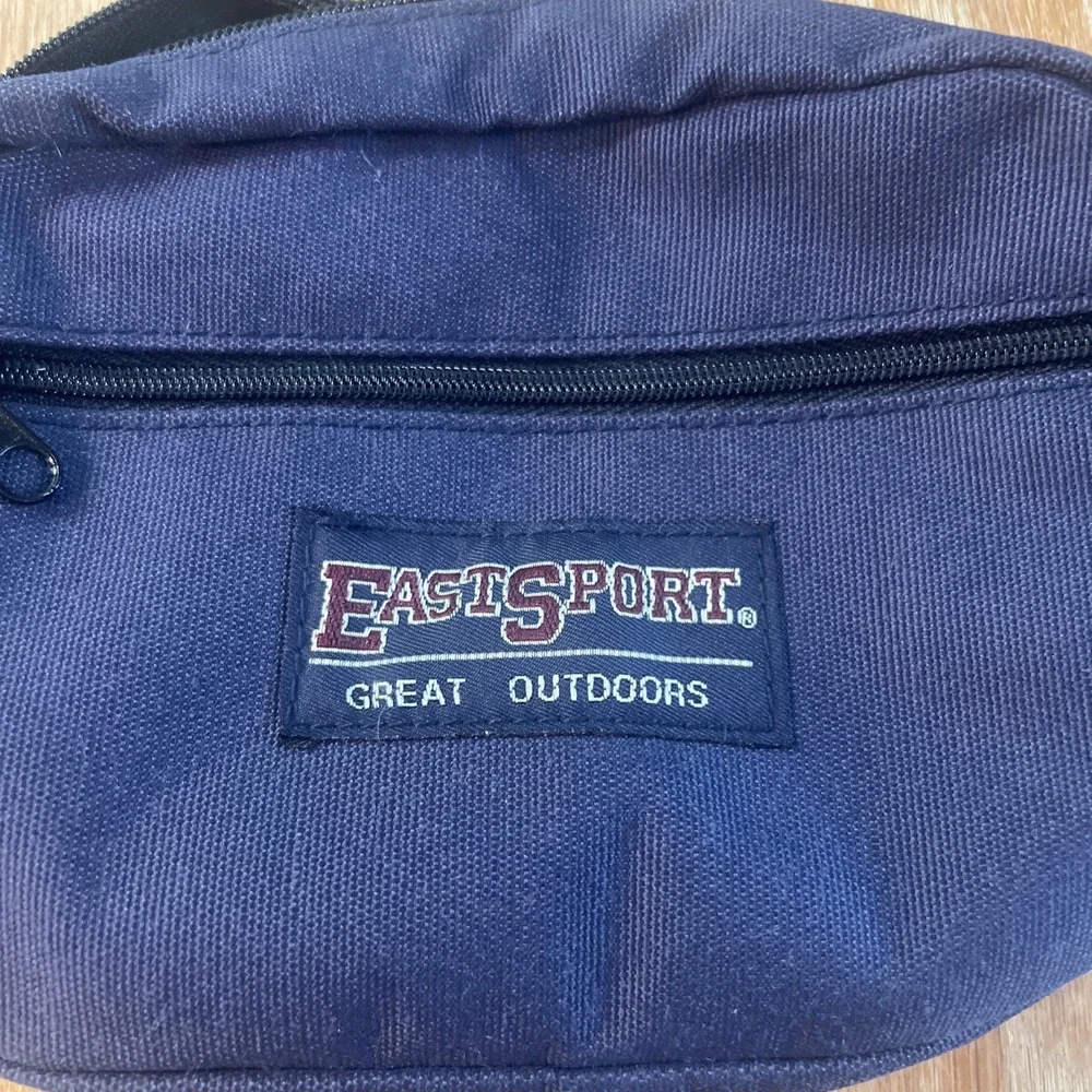Vintage 90's Eastsport Outdoor Company Waist Bag / Fanny Pack 2 Pocket Navy Blue